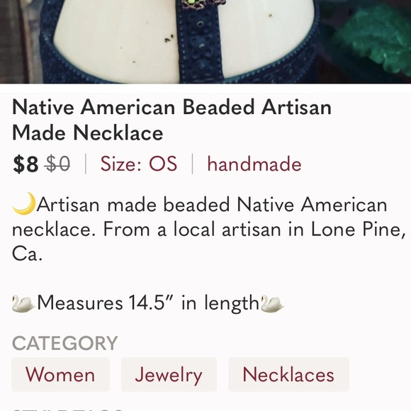 14.5” handmade Native American Beaded necklace - Picture 2 of 4